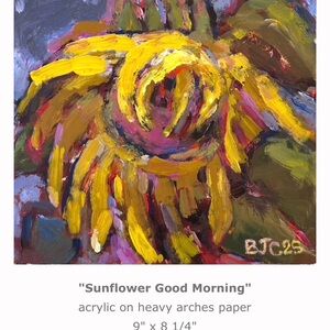 Sunflower Good Morning Acrylic Art Print - Yellow Sunflower